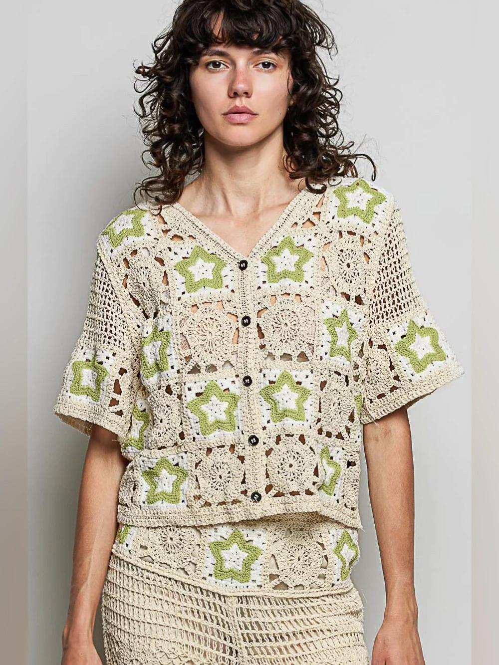 POL “ Seaglass Star “ Matching Crochet Beach Resort Set | Sage